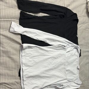 Black and White Long Sleeve Tops